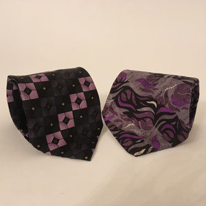 Purple men's neckties set of two